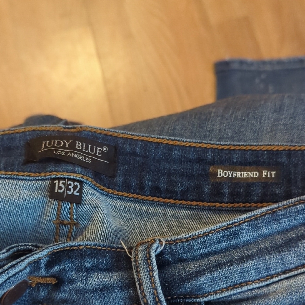 Judy Blue Denim Straight Leg Jeans in Deep Blue - Picture 3 of 4